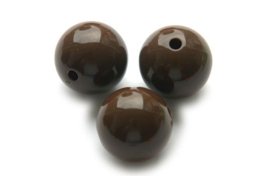 Round basic acrylic bead, 24mm, Brown, 10 pcs