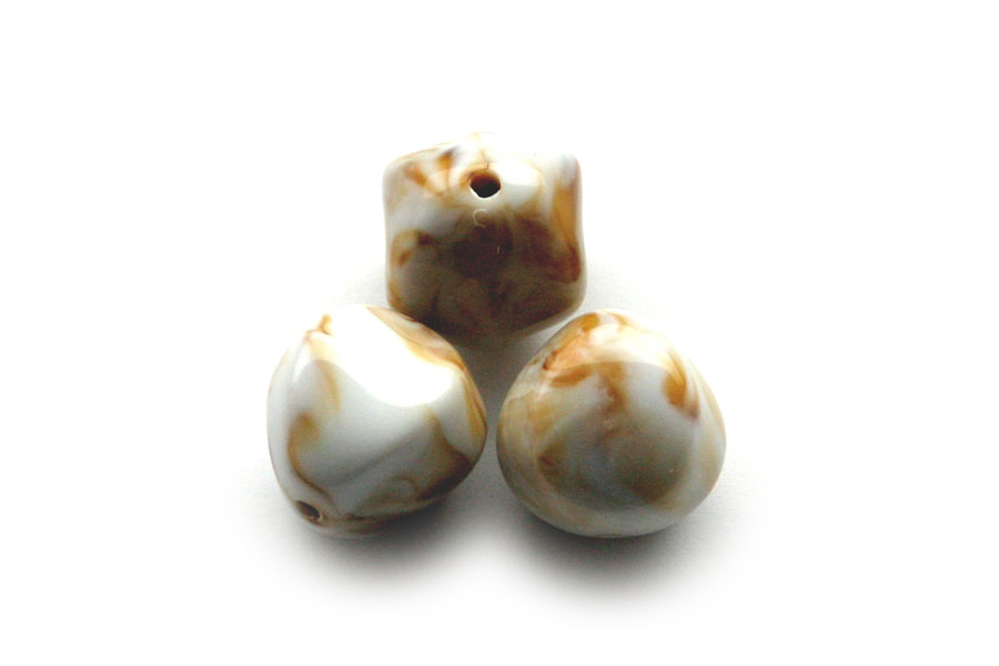 Pebble-shaped acrylic bead, 20mm, Black / White, 25 pcs