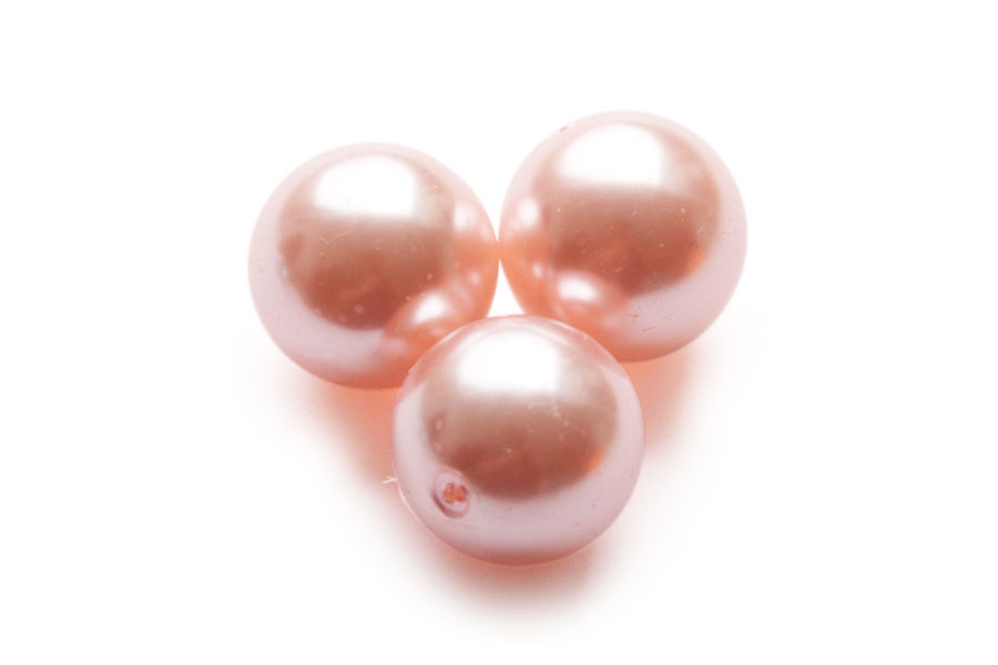 Round acrylic pearl, 20mm, Pink, 10 pcs