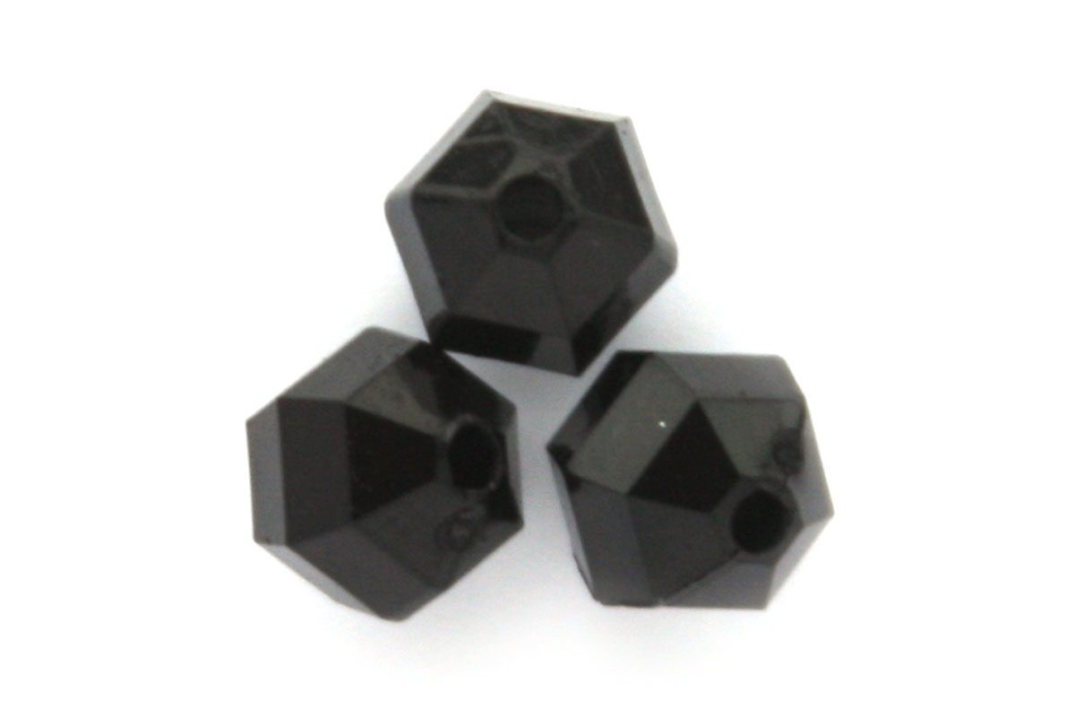 Acrylic facetted bead,  8mm, Black, 50 gr