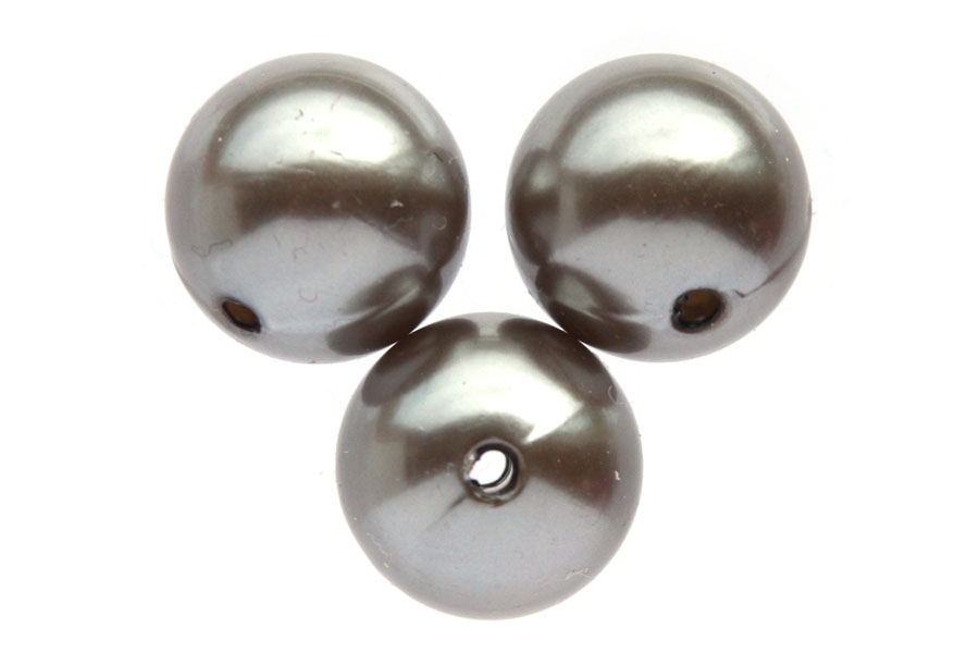 Round acrylic pearl, 14mm, Light brown, 50 pcs