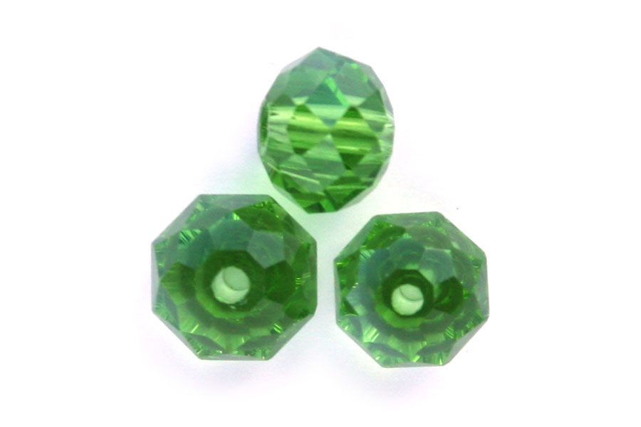 Rondelle bead, crystal, facetted, 6x8mm, Lime Green, 70 pcs