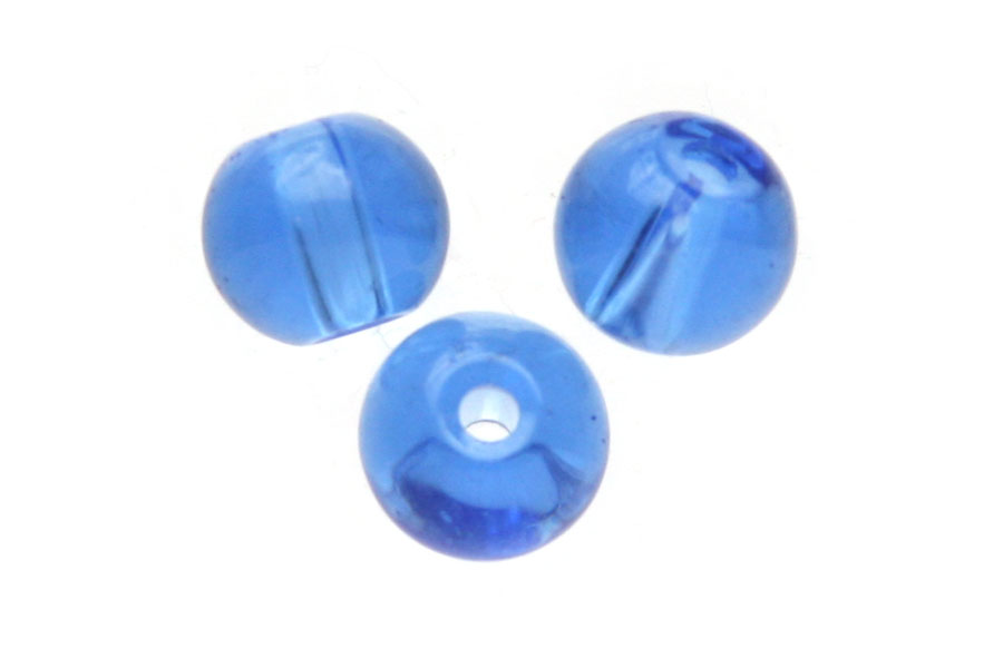 Round basic glass bead,  6mm, Blue, 100 pcs