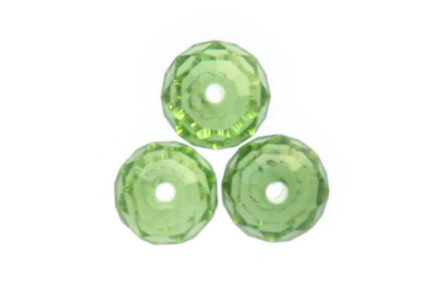 Rondelle bead, crystal, facetted, 4x6mm, Grass Green, 70 pcs