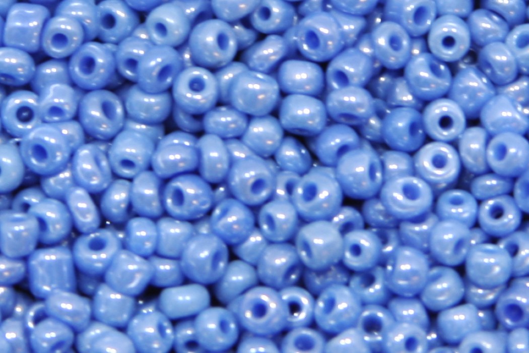 Glass seed beads, shiny,  2mm, Mid Blue, 50 gr