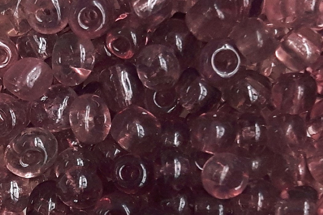 Rocailles van glas, transparant,  4mm, Aubergine, 50 gr