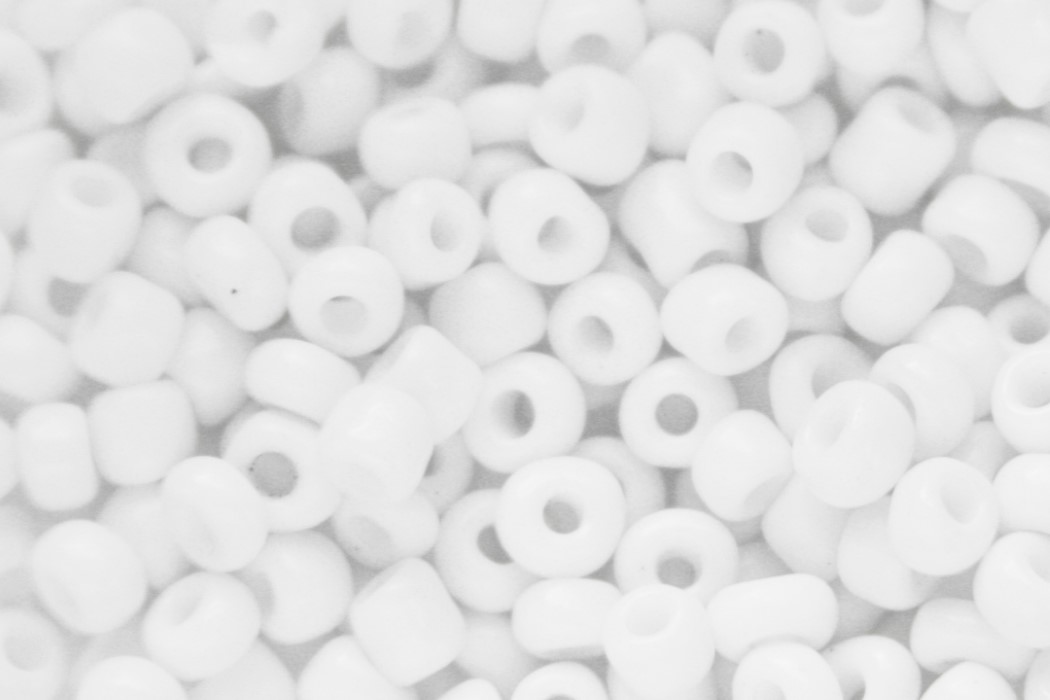 Seed beads, glass, opaque,  4mm, White, 50 gr