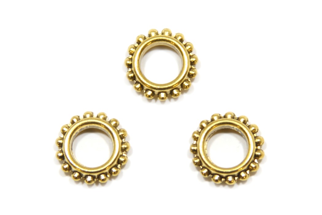 Metal spacer with balls, 13,5x4,5mm, Gold, 15 pcs