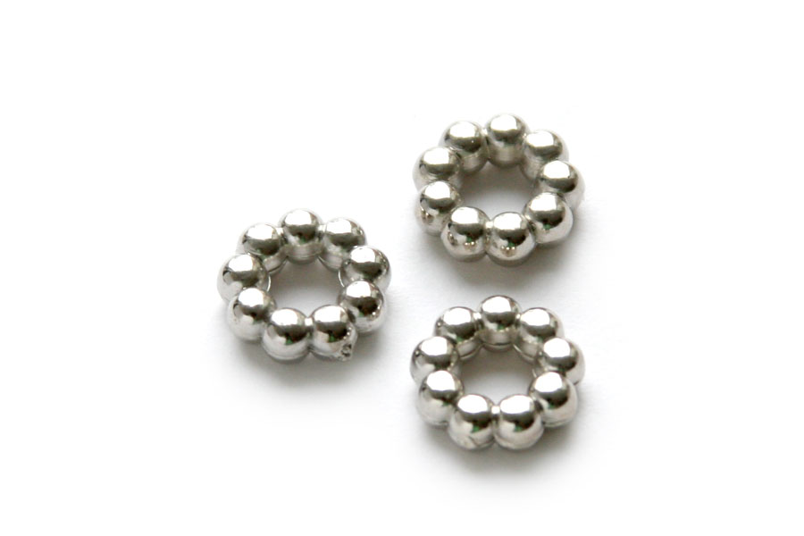 Ring with balls, metal coated, 12mm, 100 pcs