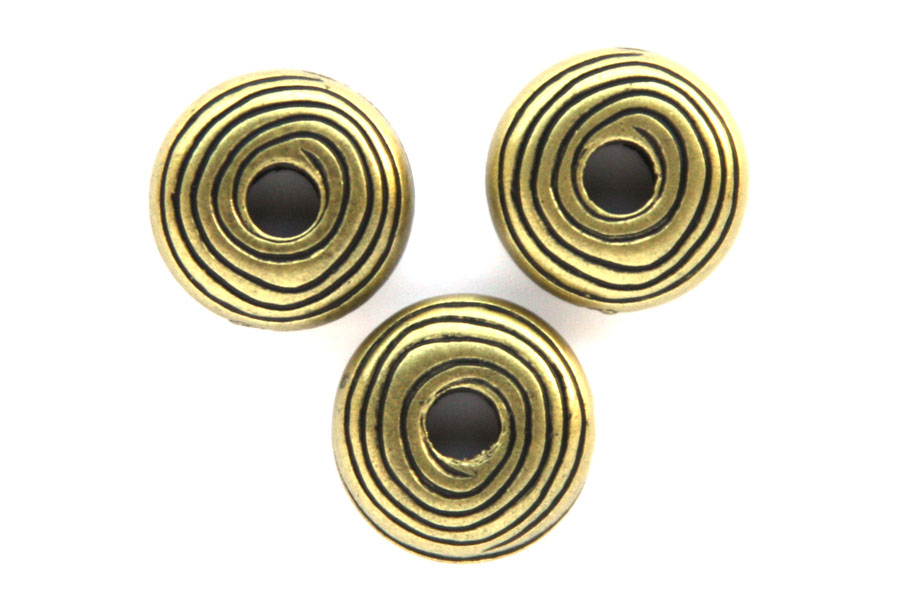 Donut bead, metal look, 14x5mm, Bronze, 25 pcs