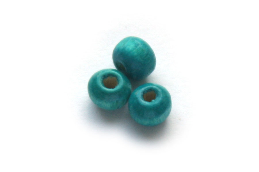 Round wooden bead,  6mm, Blue Green, 250 pcs
