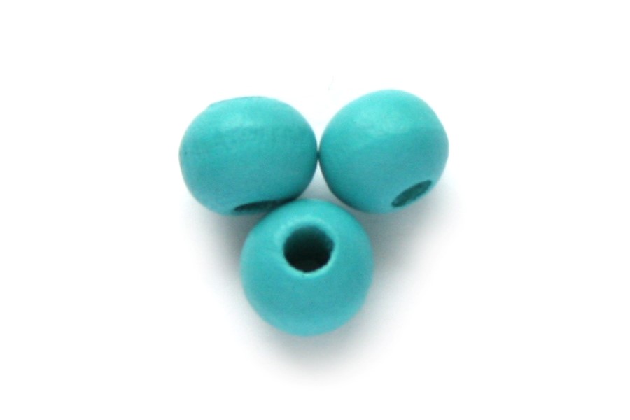Round wooden bead DQ,  6mm, Dark Turquoise, 250 pcs