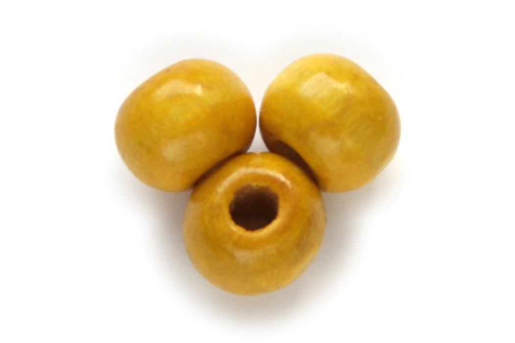 Round wooden bead,  8mm, Ocher Yellow, 150 pcs