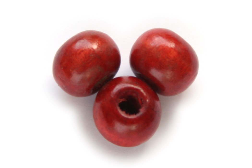 Round wooden bead,  8mm, Bordeaux Red, 150 pcs
