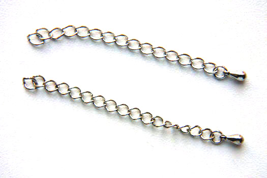 Extension chain, 60mm, silver color, 10 pcs