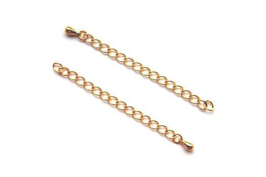 Extension chain, 60mm, gold color, 10 pcs