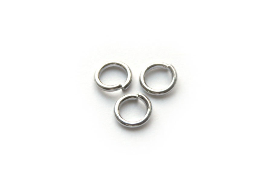Jump ring,  6 mm, 1 mm thick, Platina plated, 6mm, 100 pcs