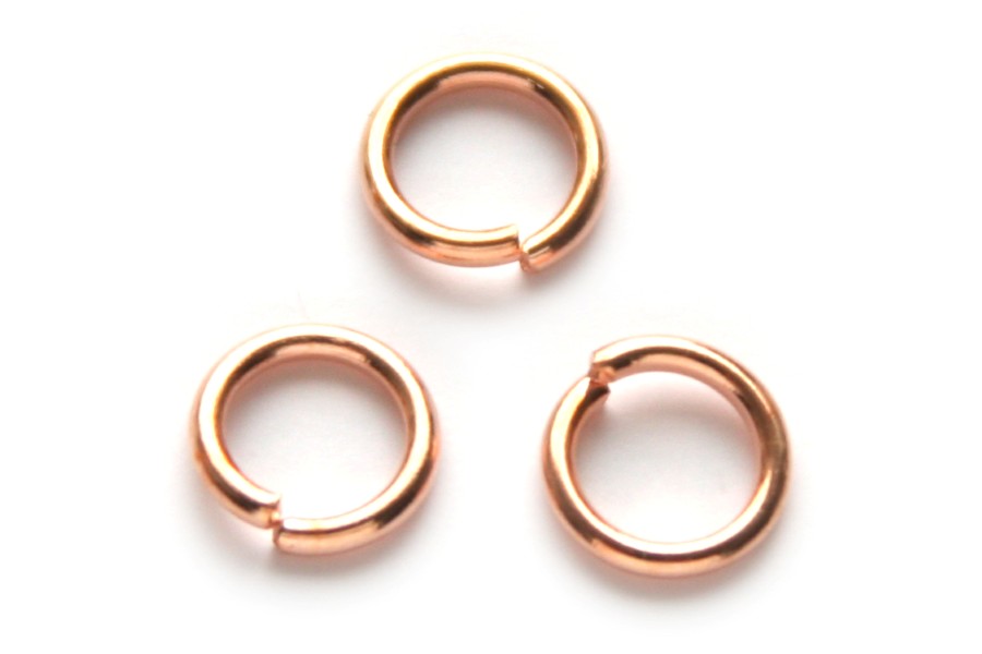Jump ring,  8 mm, 1,2 mm thick, Rose Gold, 100 pcs