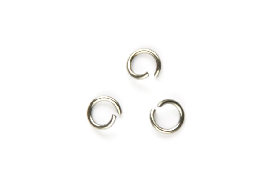 Jump ring DQ, 5 mm, 0.8 mm thick, Silver color, 100 pcs