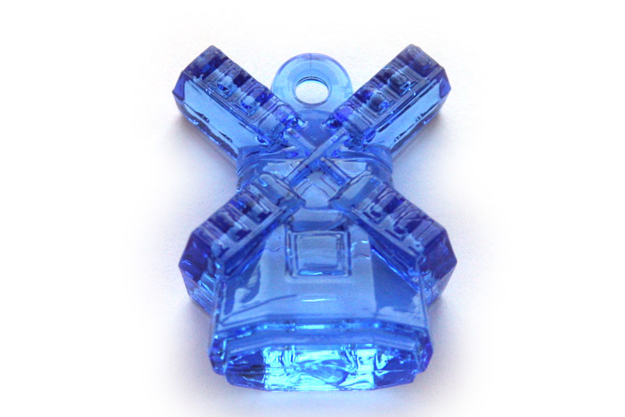 Mill pendant, acrylic, 23x30mm, Blue, 10 pcs
