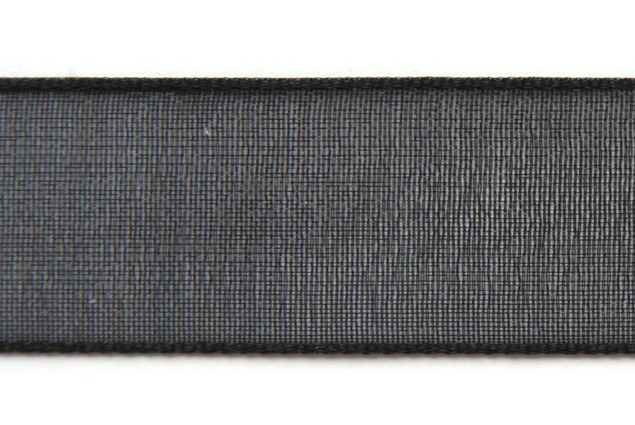 Organza ribbon, 15mm wide, Black, 5 m