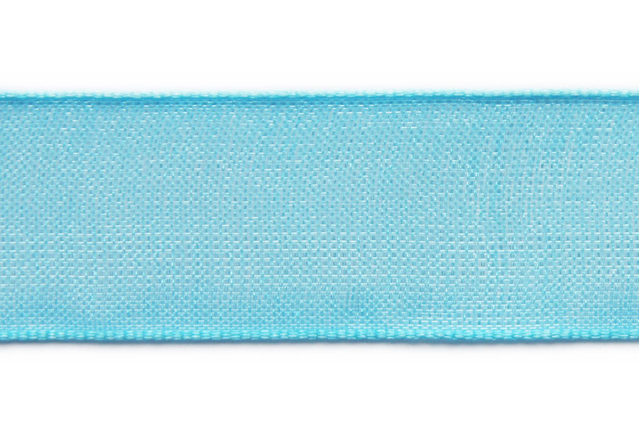 Organza ribbon, 25mm wide, Turquoise, 5 m