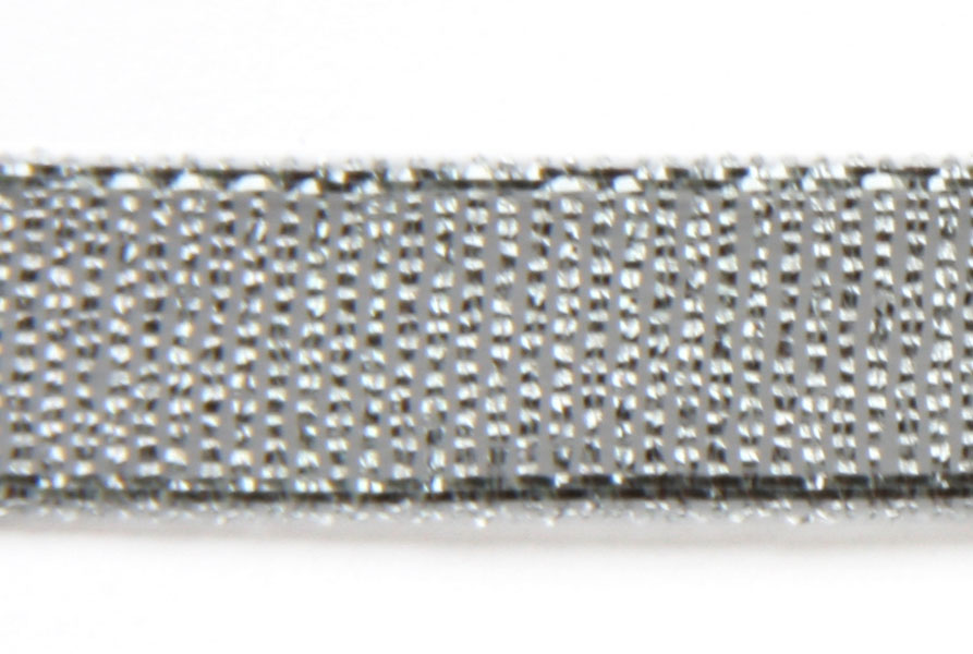 Organza ribbon, 10mm wide, Silver, 22.5 meter roll, 1 pc
