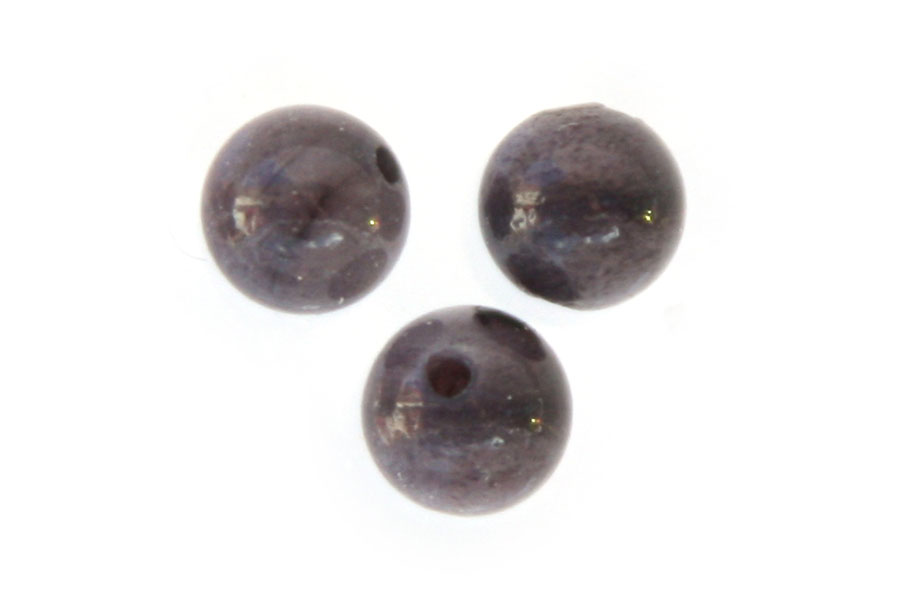 Round mother of pearl bead,  6mm, Anthracite, 70 pcs