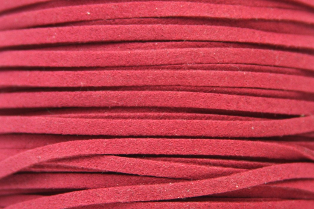 Imitation suede lace, 3mm wide, 90cm long, Bordeaux red, 10 pcs
