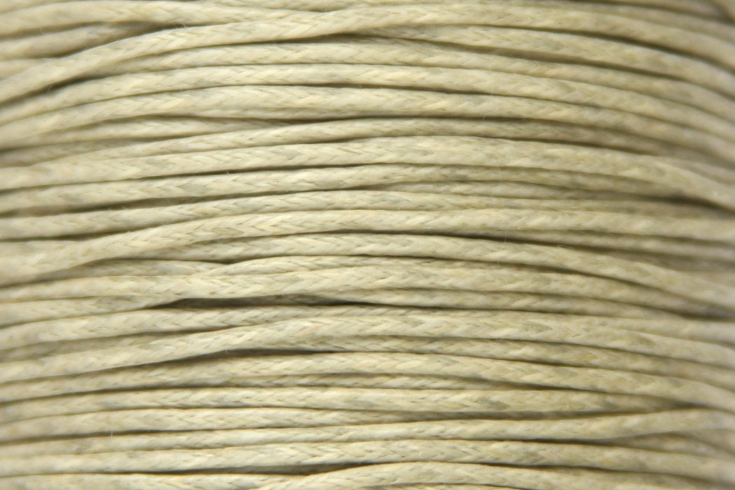 Wax cord, 1 mm thick, 91 meter (100 yard), Khaki, 1 pc