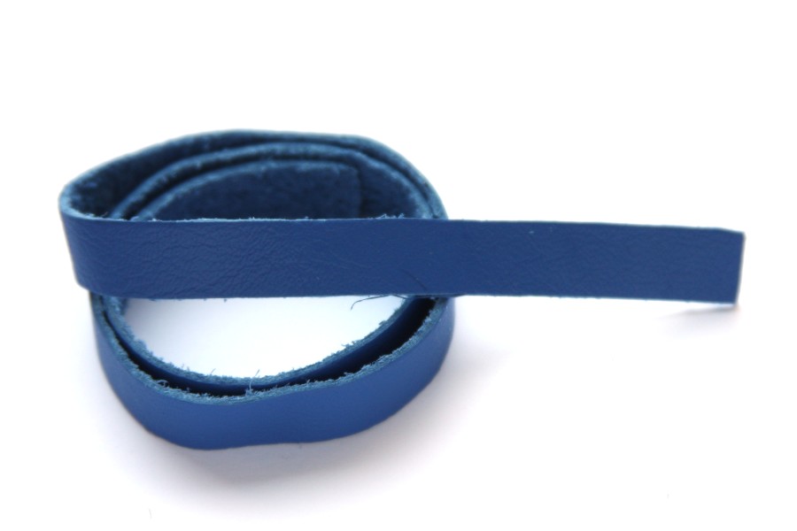 Leather for bracelet, 9mm x 38cm, Blue, 1 pc