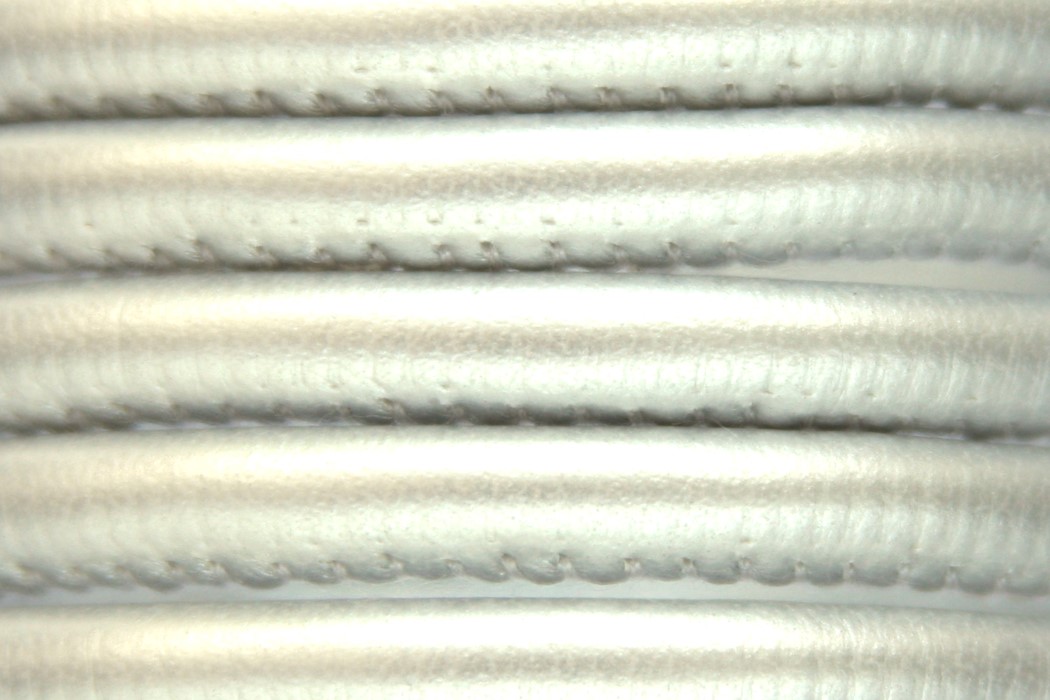 Eco Nappa leather,  4mm, Silver, 1 m